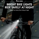 Фонарь велосипедный, передний West Biking YP0701332 (аккум. 2000 mAh, 5 режимов,USB)