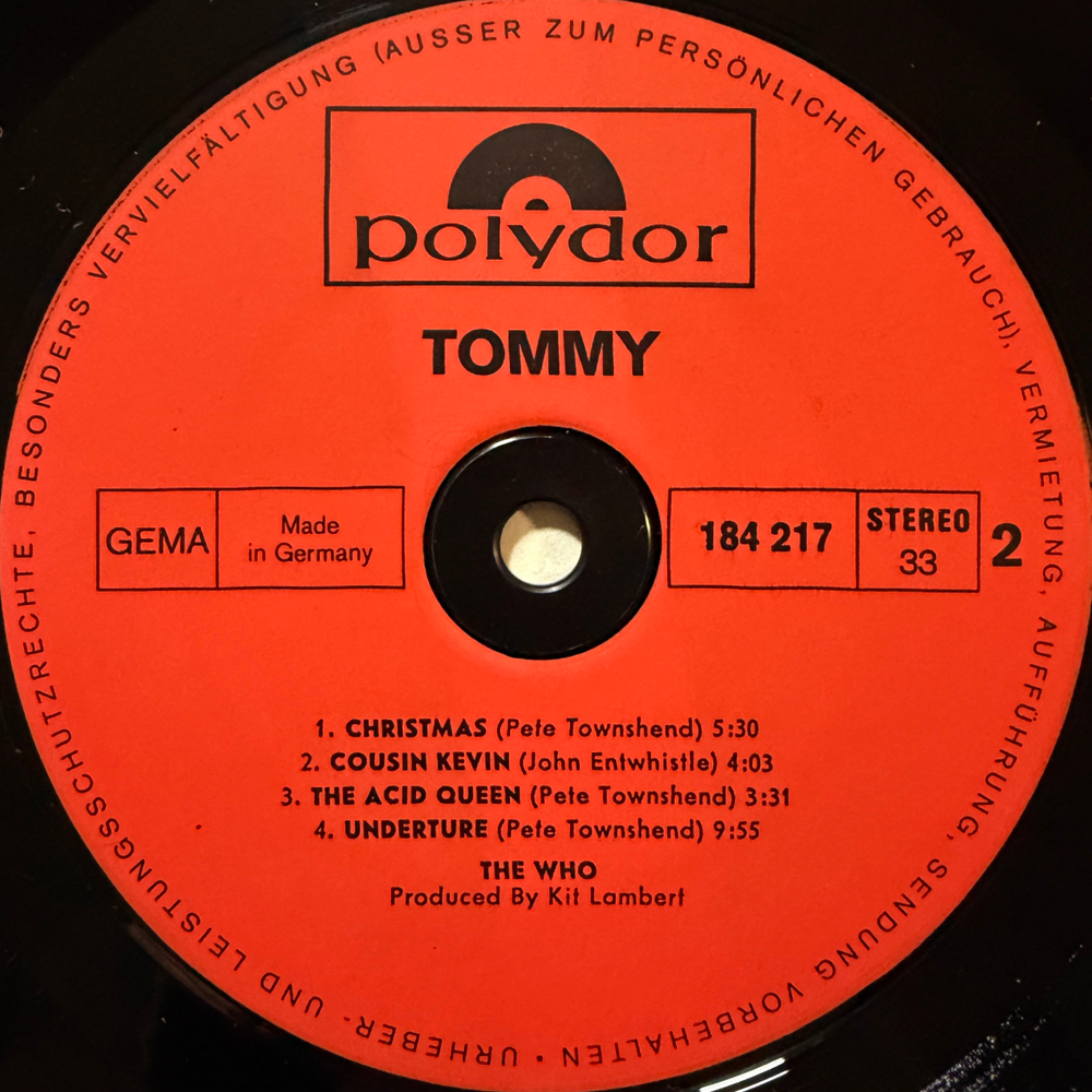 The Who ‎– Tommy 2LP (Германия 1981г.)