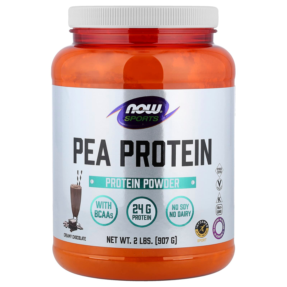 NOW Foods, Sports, гороховый белок, со вкусом сливочного шоколада, 907 г (2 фунта)
