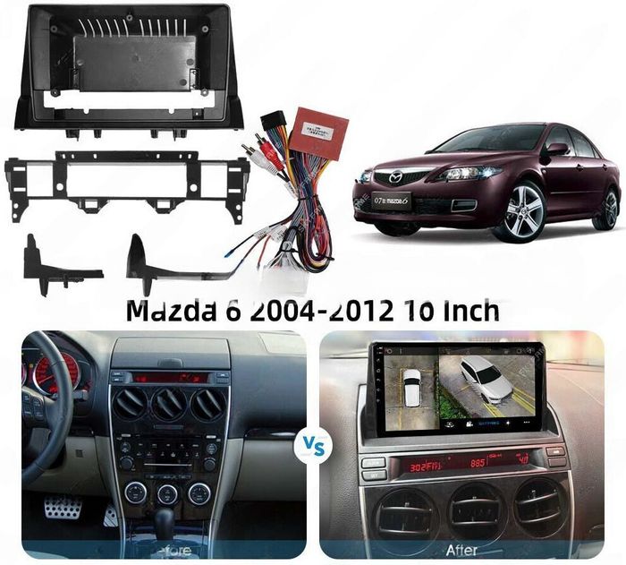 Магнитола для Mazda 6 2002-2007 (вместо верхнего бардачка) - Kuberg DUDU7 SF-9506-B QLed+2K, Android 13, Быстрейшая, UIS7870 (DUDU7), CarPlay, SIM-слот