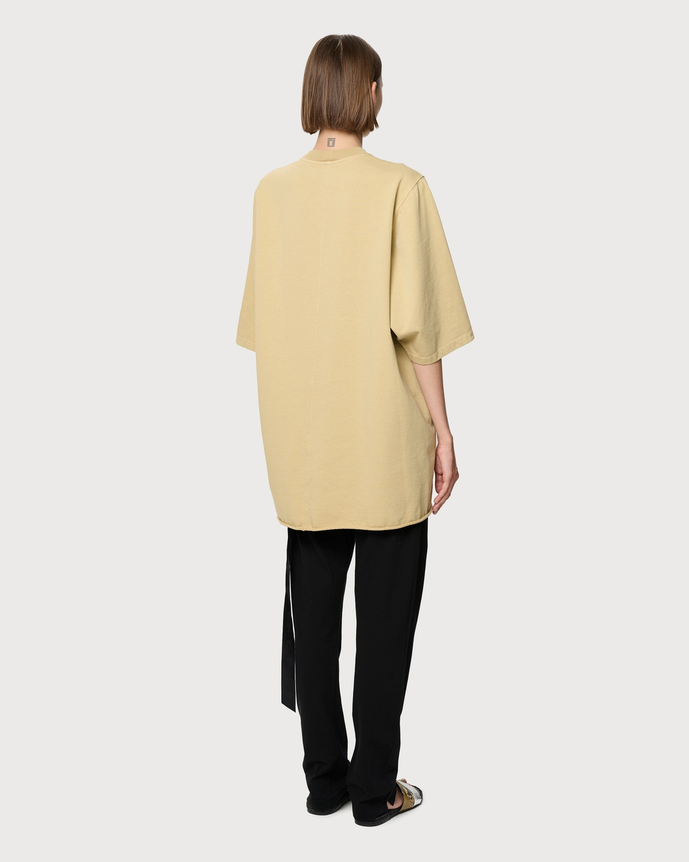 RICK OWENS DRKSHDW ФУТБОЛКА ЖЕНСКАЯ БЕЖЕВАЯ HOLLYWOOD JUMBO SS