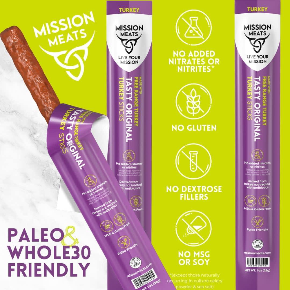 Mission Meats, Индейка, оригинальная, 28 г (1 унция)
