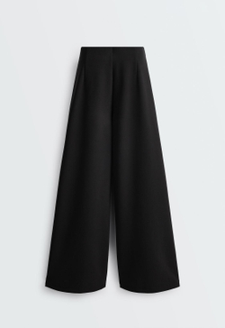 OYSHO Широкие брюки пике из модала, черный