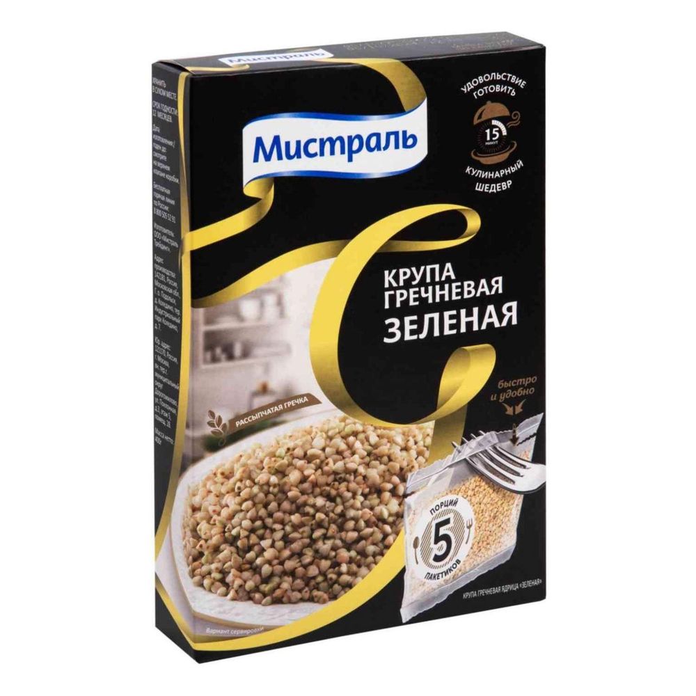 Крупа МИСТРАЛЬ гречневая ядрица Зеленая 5х80 г * 6