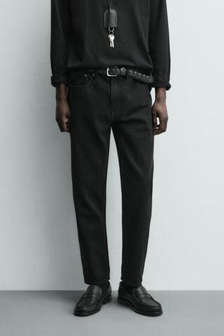 ZARA ДЖИНСЫ SLIM TAPERED FIT, ЧЕРНЫЙ
