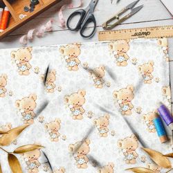 Ткань дюспо игрушечные мишки с уточкой