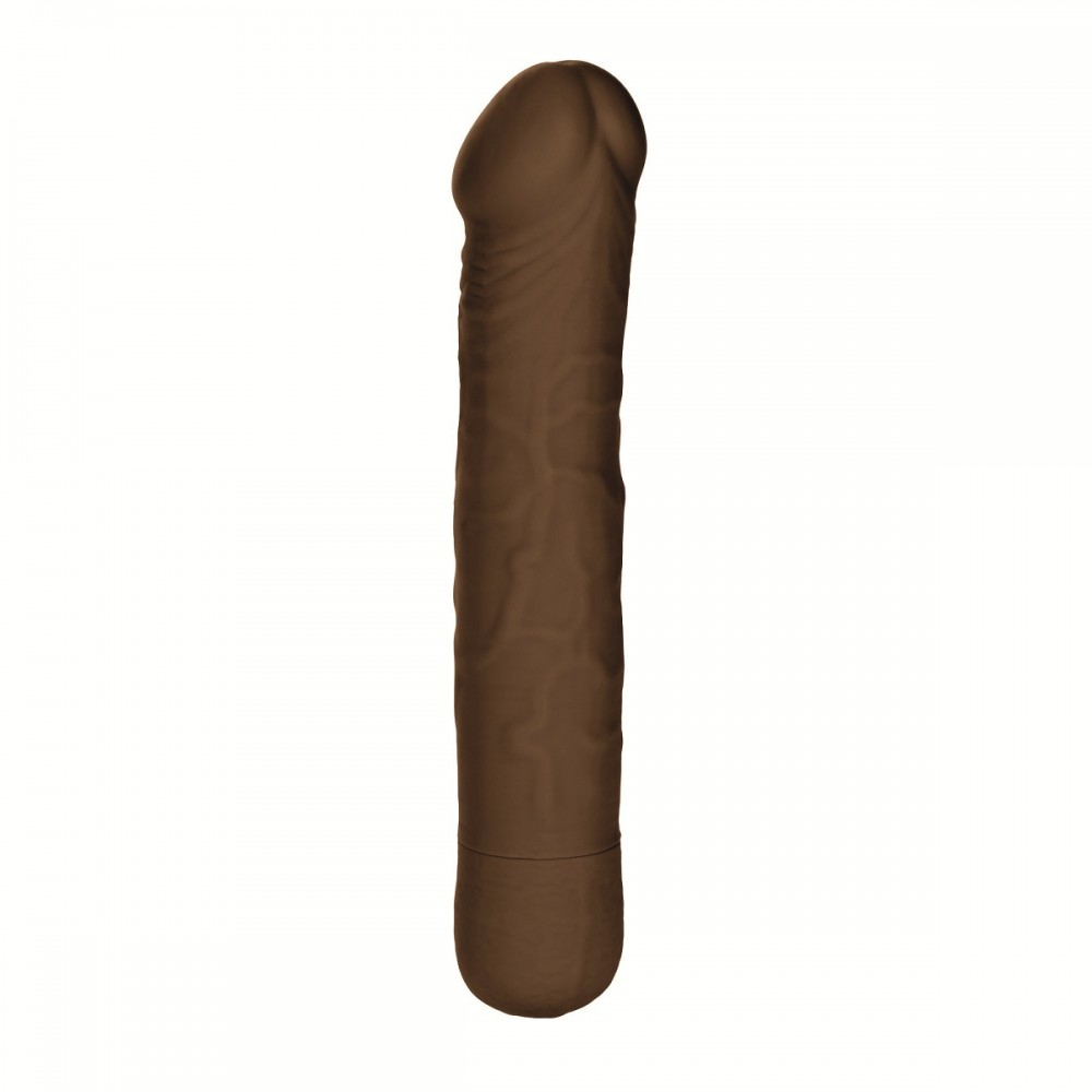 Реалистичный темнокожий вибратор Silicone Basics 10-Function Stud - 17,25 см.
