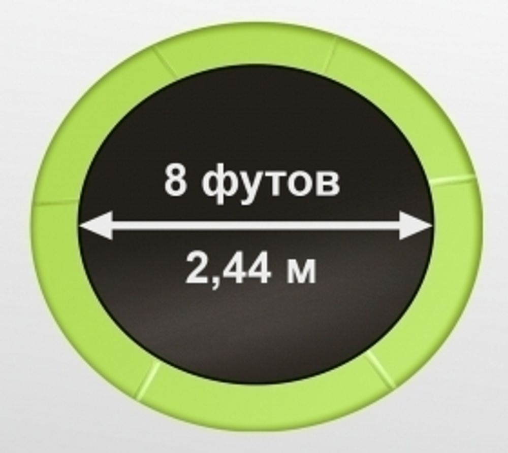 ARLAND Батут 8FT с внешней страховочной сеткой и лестницей (Light green)