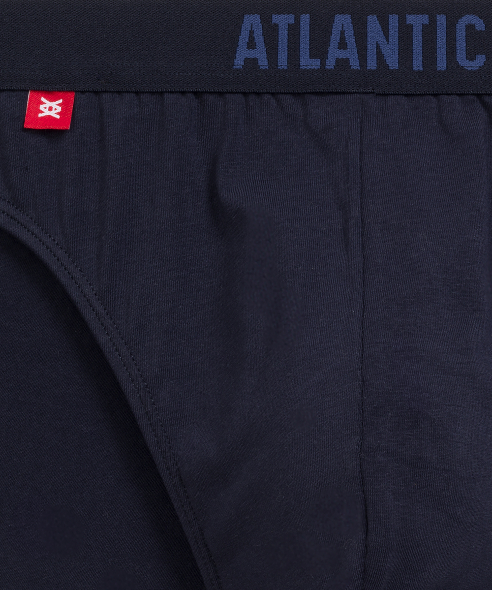 Мужские трусы слипы спорт Atlantic, набор 3 шт., хлопок, темно-синие, 3MP-171
