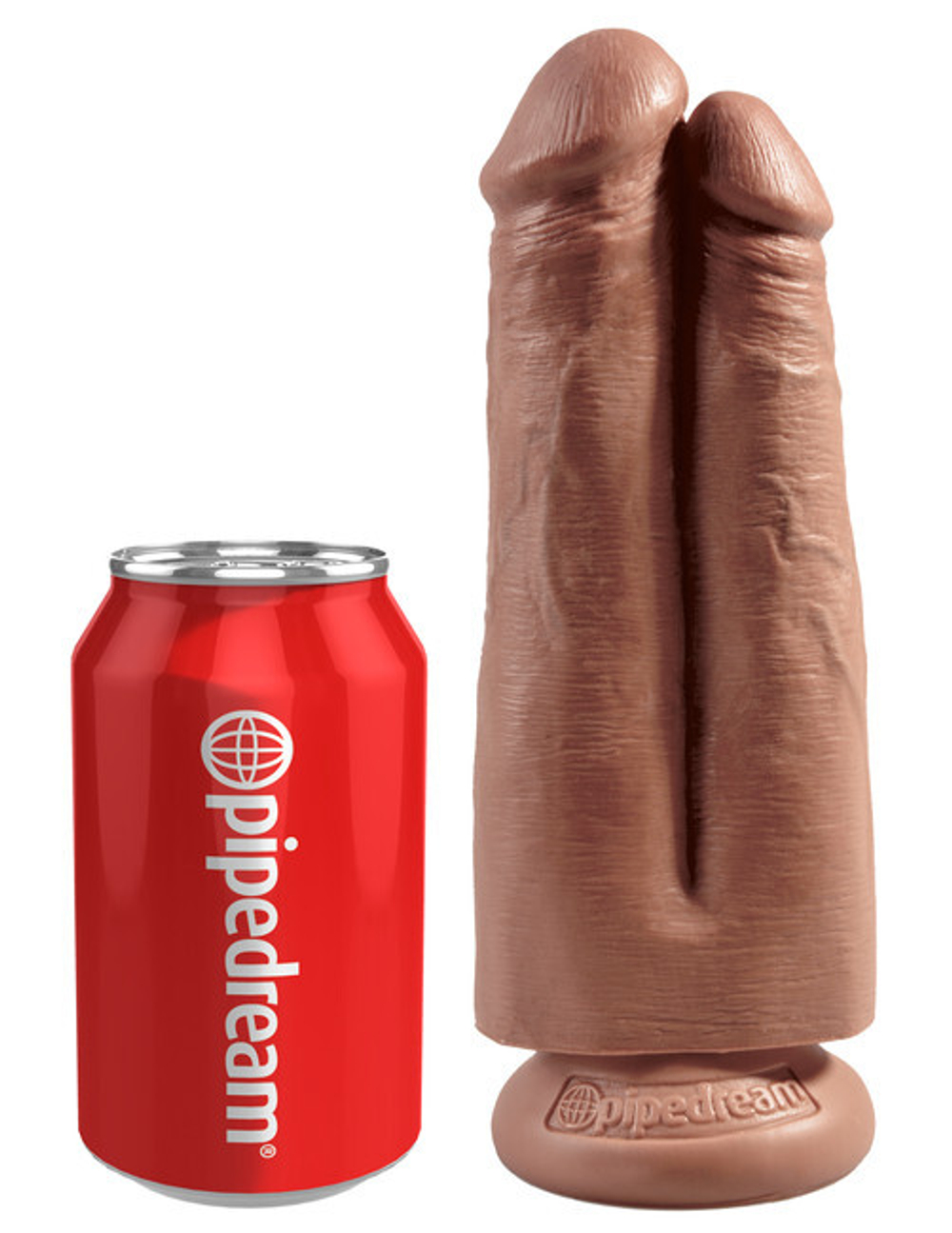 Фаллоимитатор сдвоенный на присоске King Cock 7 Two Cocks One Hole, телесный загорелый (Цвет: коричневый)