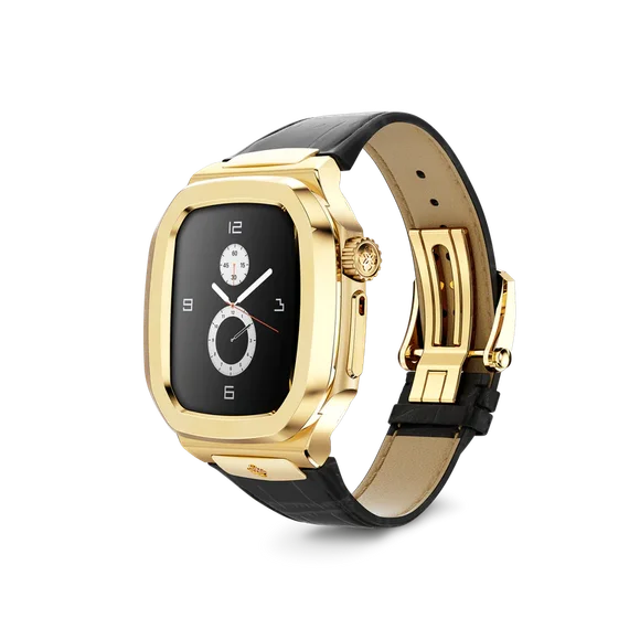 Корпус для Apple Watch ROL41 - Золотистый/Натуральная кожа