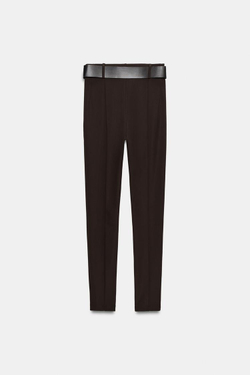ZARA ЛЕГИНСЫ С ПОЯСОМ, КОРИЧНЕВЫЙ