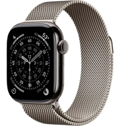 Apple Watch S11 46 mm Titanium Natural case | Natural Milanese Loop, S/M