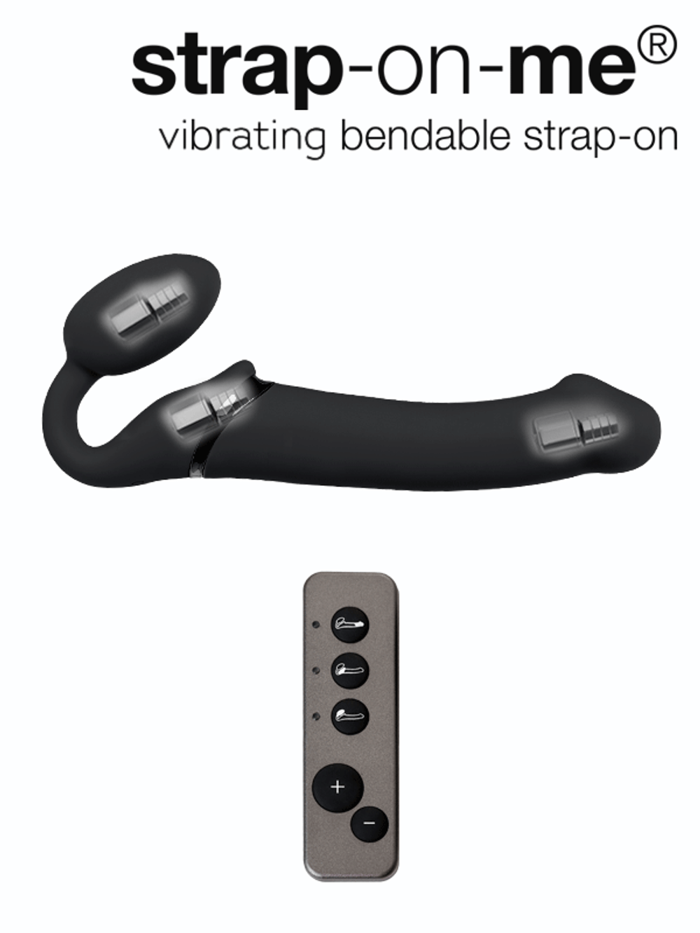 Безремневой страпон Strap-on-me с вибрацией, M