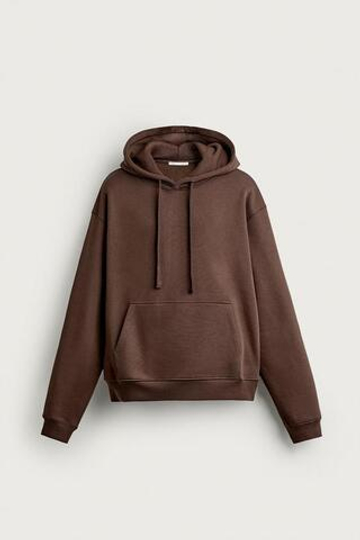 ZARA БАЗОВОЕ ХУДИ СВОБОДНОГО КРОЯ, КОРИЧНЕВЫЙ