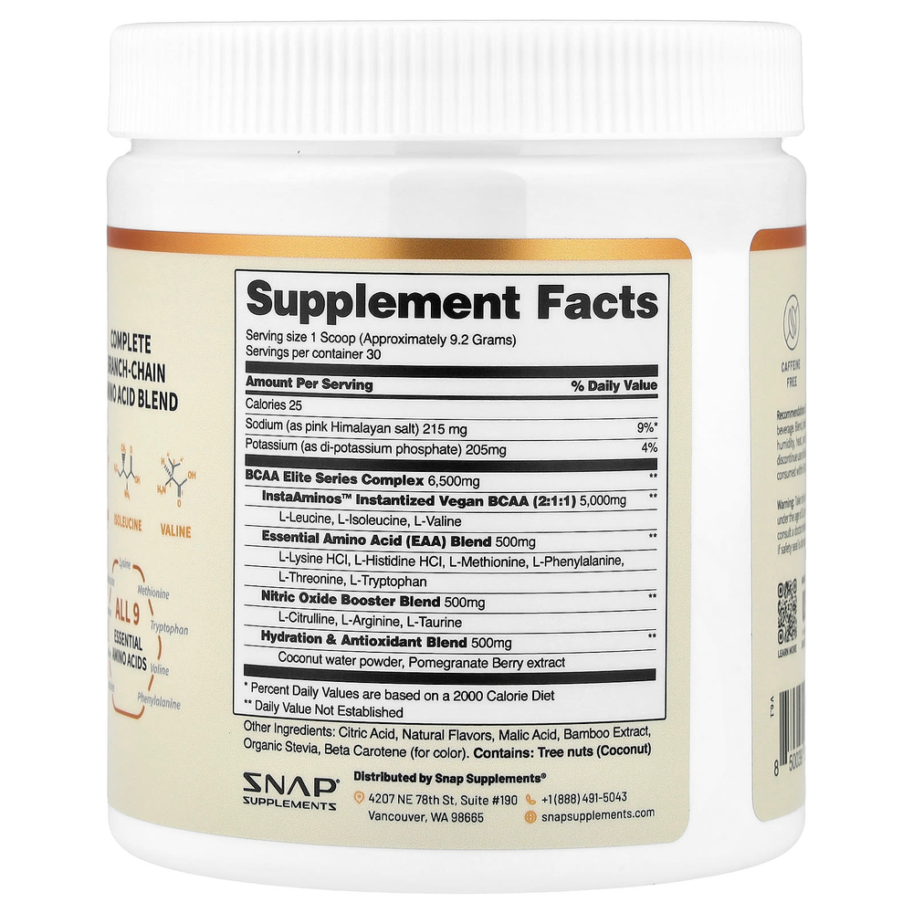 Snap Supplements, BCAA, со вкусом персика и манго, 277 г (9,77 унции)