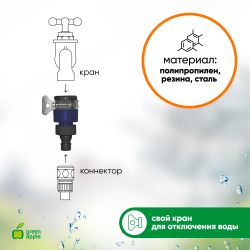 Адаптер GREEN APPLE GWTC216-026 на кран безрезьбовой до 18 мм | GREEN APPLE