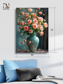 Картина Цветы у окна для интерьера 50x70см 1шт.