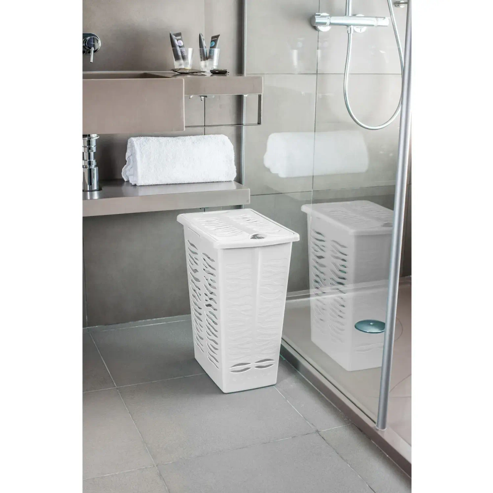 Корзина для белья Rambai 30л 37,7*26,1*49,2см светло-серый