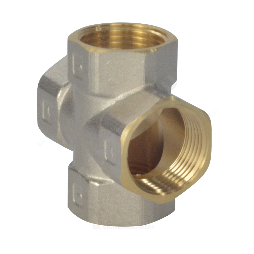 Крест латунь никель Ду 25 (1") ВР/ВР 9011 ГОСТ 32585-2013 Aquasfera 9011-03