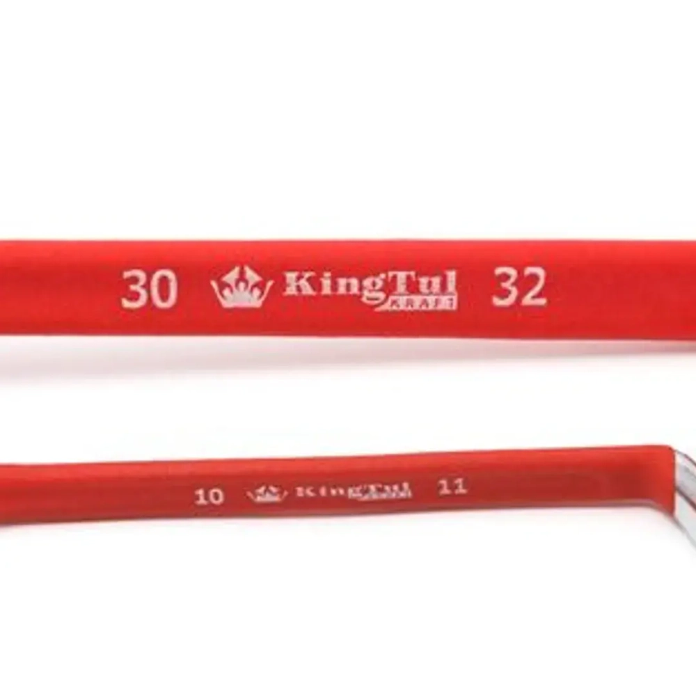 Ключ накидной, отогнутый на 75град. в прорезиненной оплетке 25х28мм KingTul kraft KT-202528k