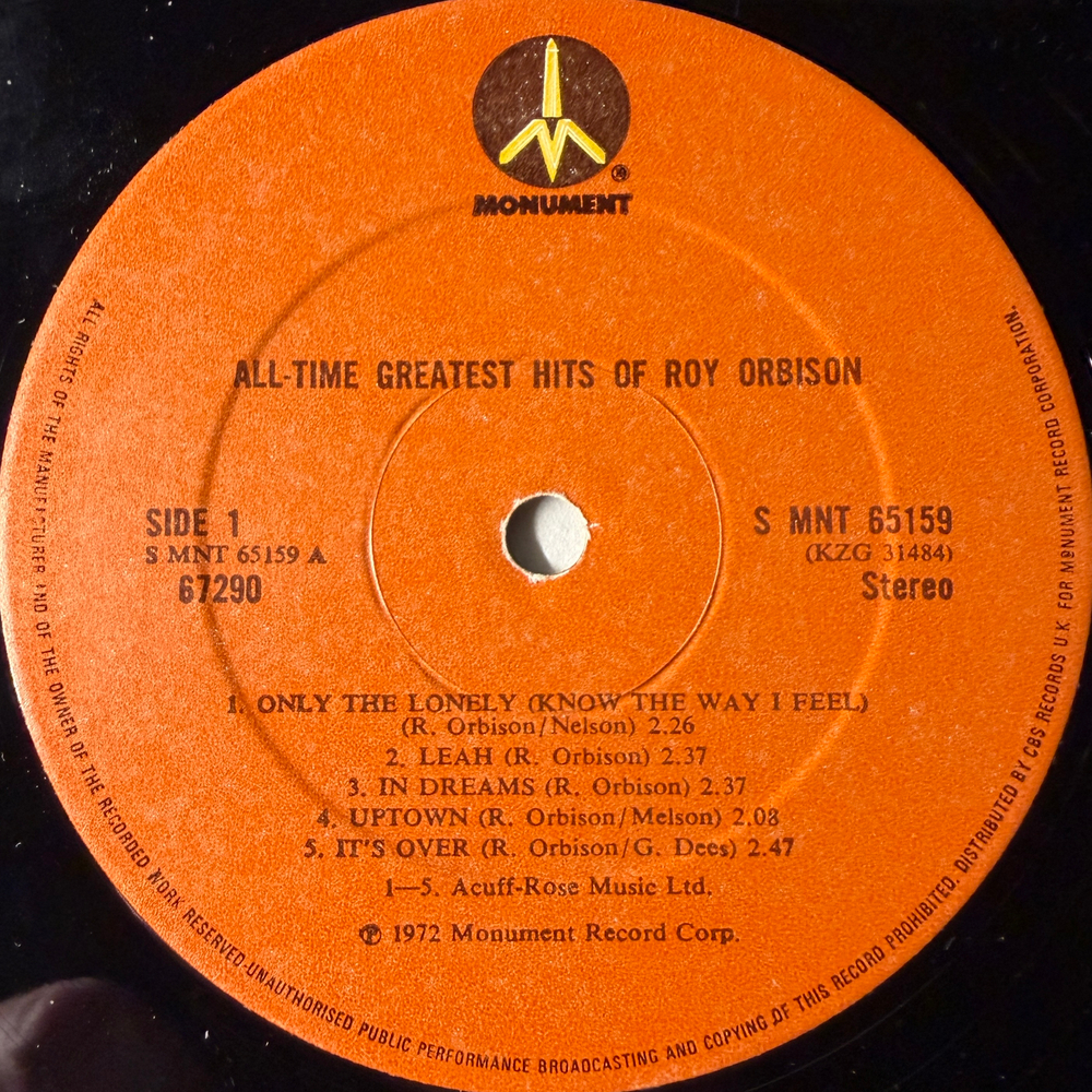 Roy Orbison ‎– The All-Time Greatest Hits Of Roy Orbison 2LP (Англия 1972г.)
