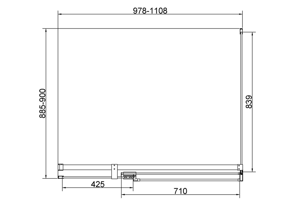 Душевой уголок Vincea Экстенза (Extenza) VSR-4EX101190CL, 1000/1100*900, хром, стекло прозрачное