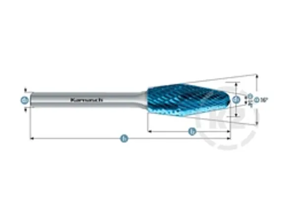 Комбинированная борфреза Karnasch конус 90° + конус 90°