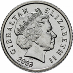 5 пенсов. Гибралтар. 2003 год. UNC
