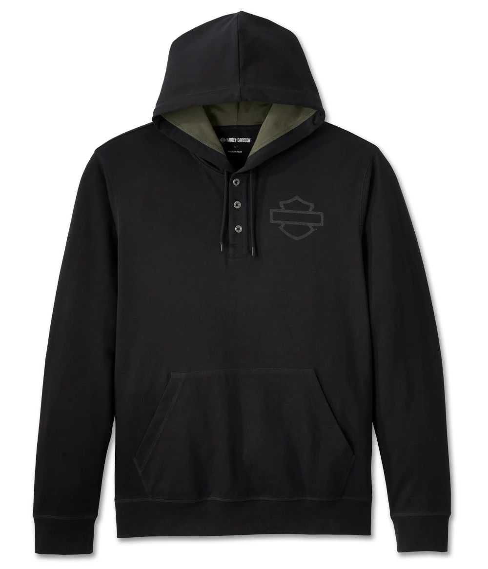 Худи Men´s Hooded Henley Cowboy Rider black Harley-Davidson