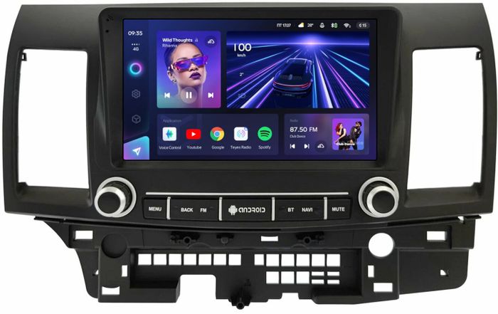 Магнитола для Mitsubishi Lancer X 2007-2016 (рамка с крутилками и кнопками) - Teyes CC3L на Android 10, CarPlay, 4G SIM-слот