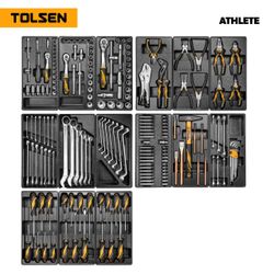 TOLSEN (TT85412-189) Набор инструментов "ATHLETE" для тележки, 15 ложементов, 189 предметов