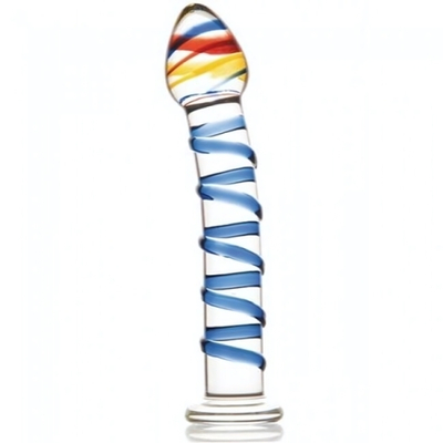 Фаллоимитатор Sexus Glass (Цвет: прозрачный с синим)