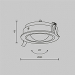 Встраиваемый светильник Maytoni Lens DL105-12W3K-W