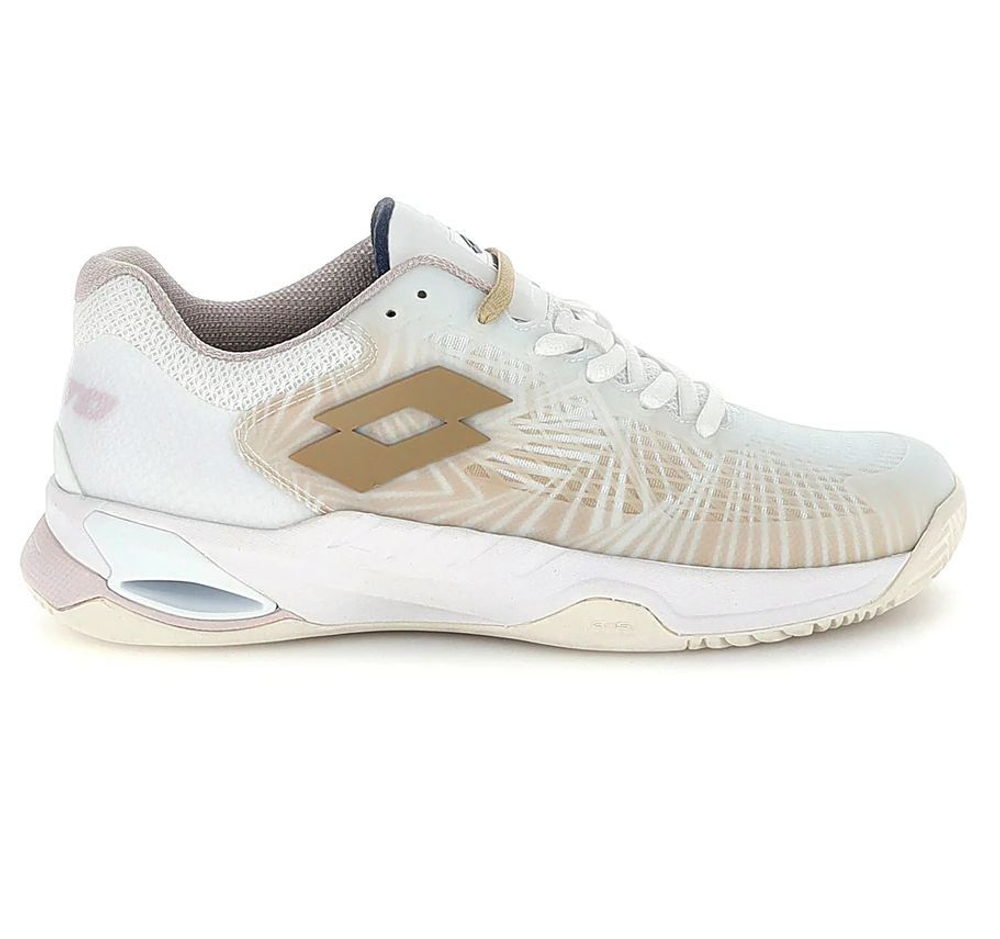 Женские теннисные кроссовки Lotto Mirage 100 II Clay - all white/warm taupe