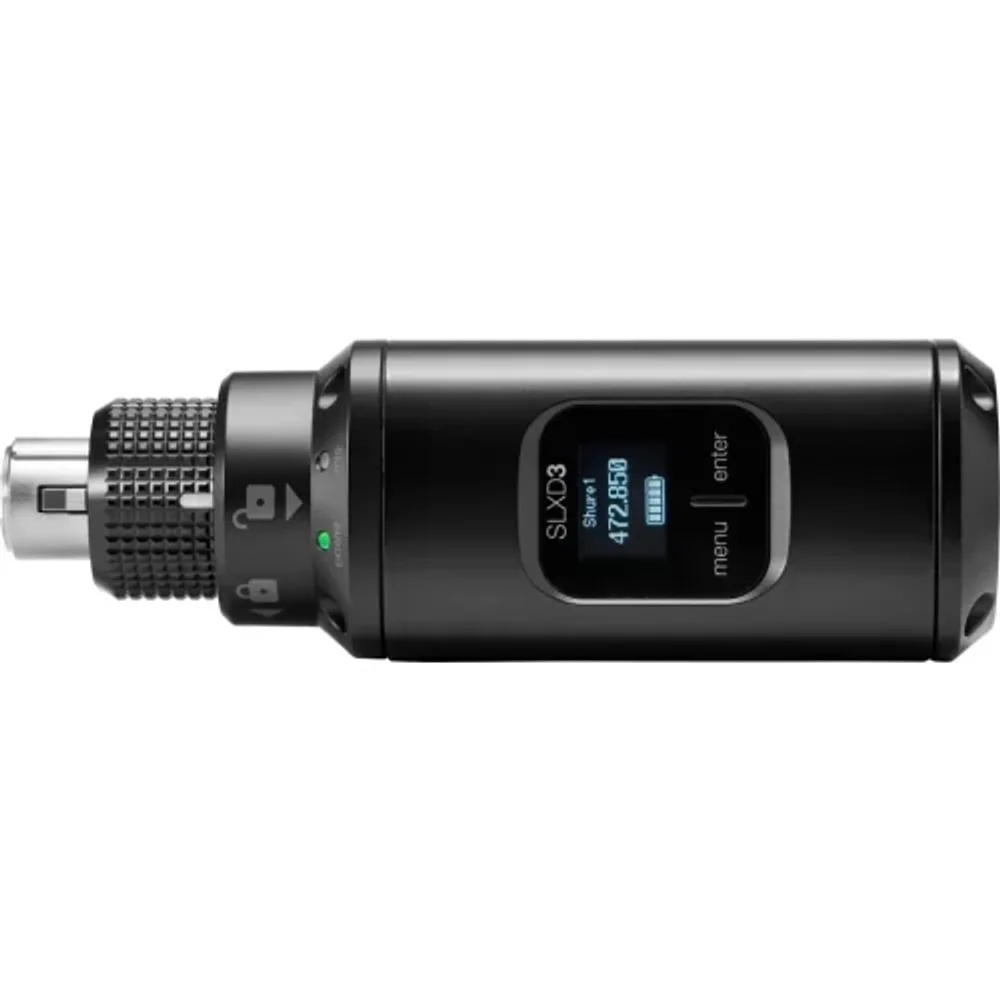 Shure SLXD3 — цифровой plug-on передатчик (XLR, фантомное питание 12/48 В)