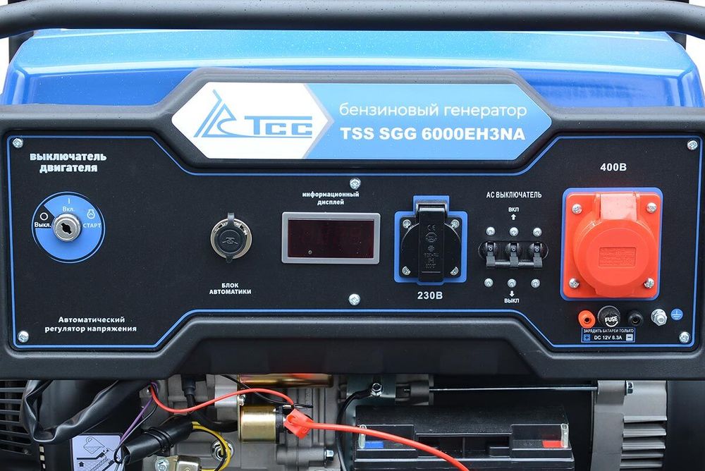 Бензогенератор техфазный TSS SGG 6000EH3NA - [6 кВт / 11.4 А] эл. старт, АКБ