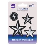 Аппликация термоклеевая "Звезды и круг" 6х6 см, №04, 4 шт, 04-402, Gamma