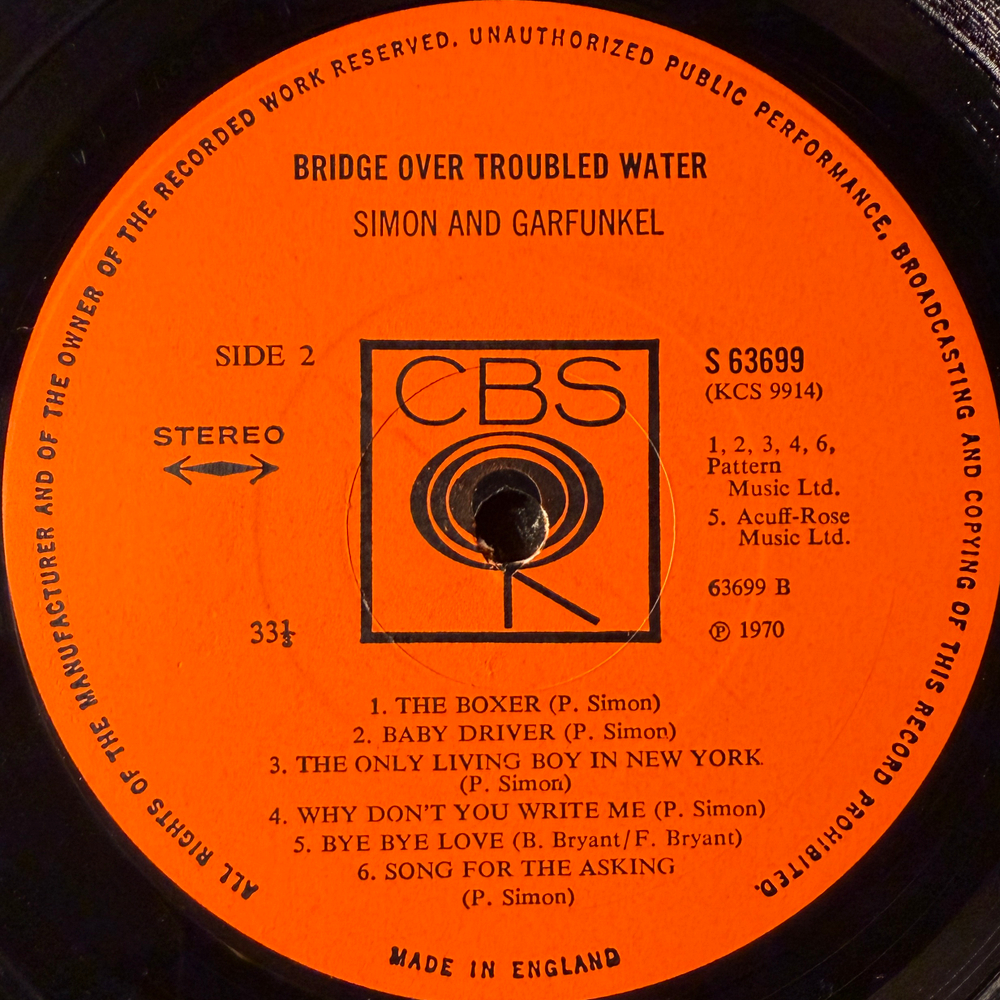 Simon And Garfunkel ‎– Bridge Over Troubled Water (Англия 1970г.)