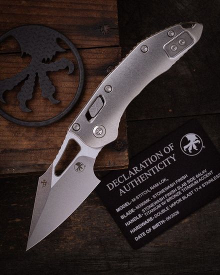 Нож Microtech M-Stitch 169MRL-10MS1 - рукоять титан, сталь - M390MK