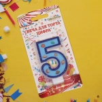Свеча для торта Цифра Космос «5» 6 см