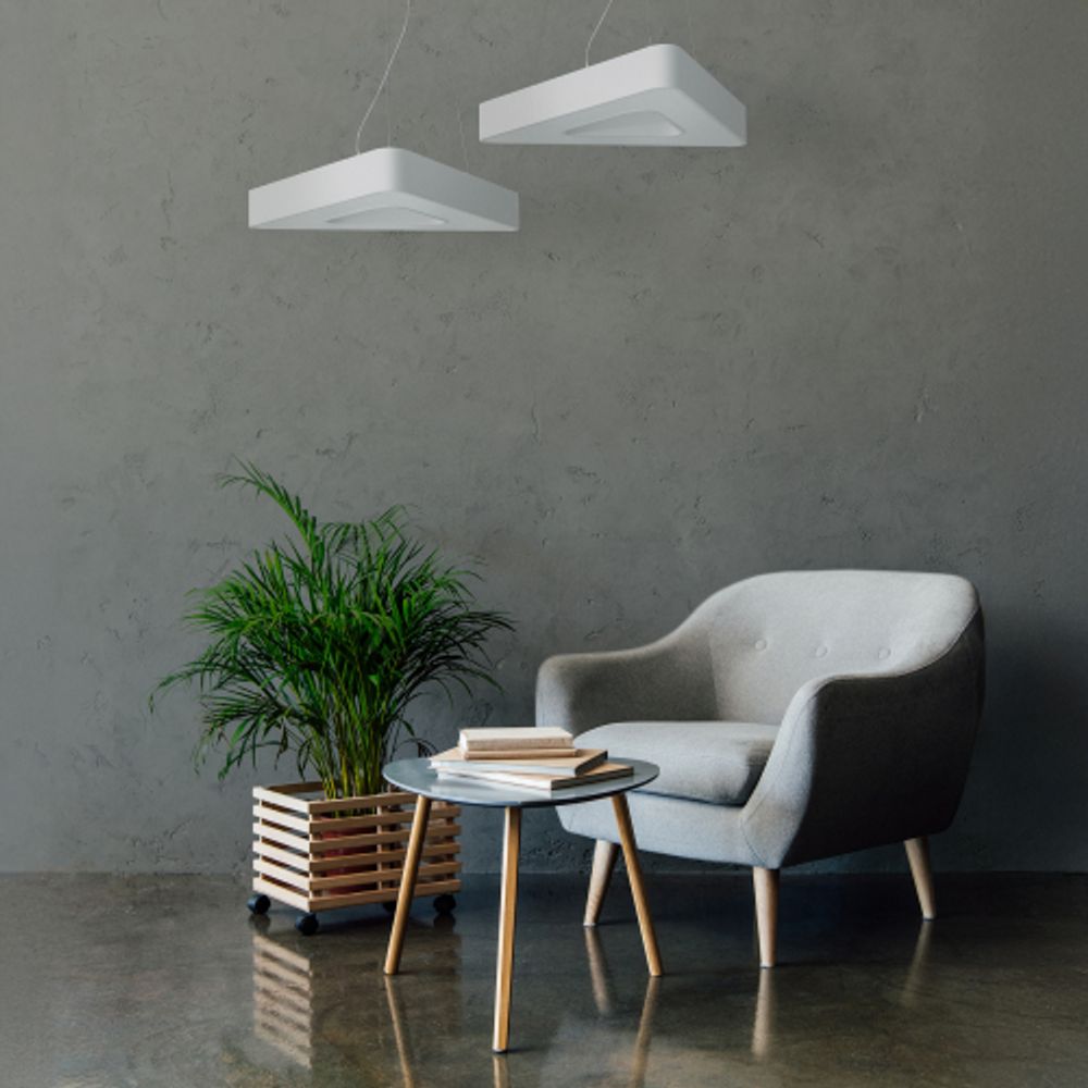 Светильник LED ЭРА Geometria SPO-154-W-40K-042 Delta 42Вт 4000К 3500Лм IP40 800*800*80 белый подвесной | Декоративные светильники Geometria