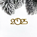 Декор акриловый "2025" (с часами), 5,5*2,2 см
