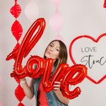 Гирлянда буквы курсив "Love" Красный 25'' / 64 см (воздух)