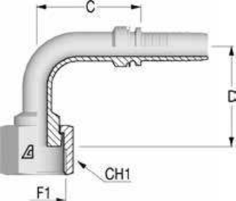 Фитинг DN 20 ORFS (Г) 1.3/16 (90) long