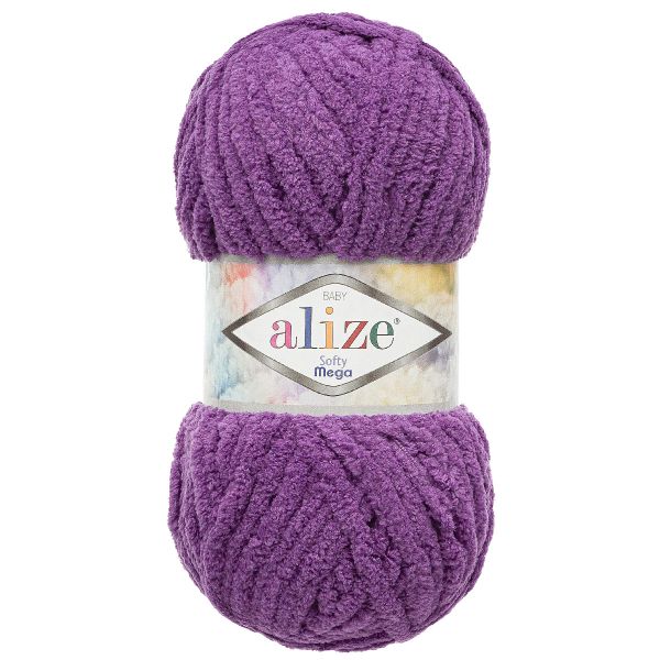 Пряжа Alize (Ализе) Softy Mega / уп.5 мот. по 100 г, 70м, 44 темно-фиолетовый
