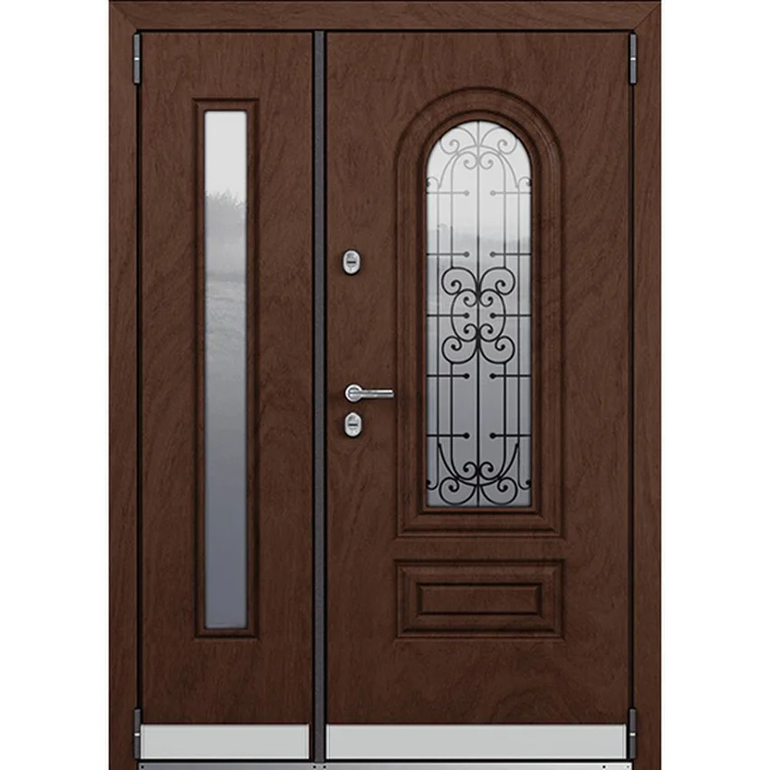Входная двустворчатая дверь Snegir HOME PP Дуб коньяк SNG-2 Дуб коньяк SNG-2
