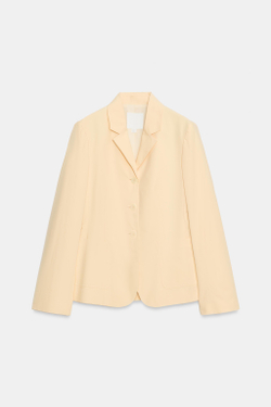 ZARA БЛЕЙЗЕР ИЗ ПОПЛИНА — ZW COLLECTION, ЦВЕТ СЛИВОЧНОГО МАСЛА