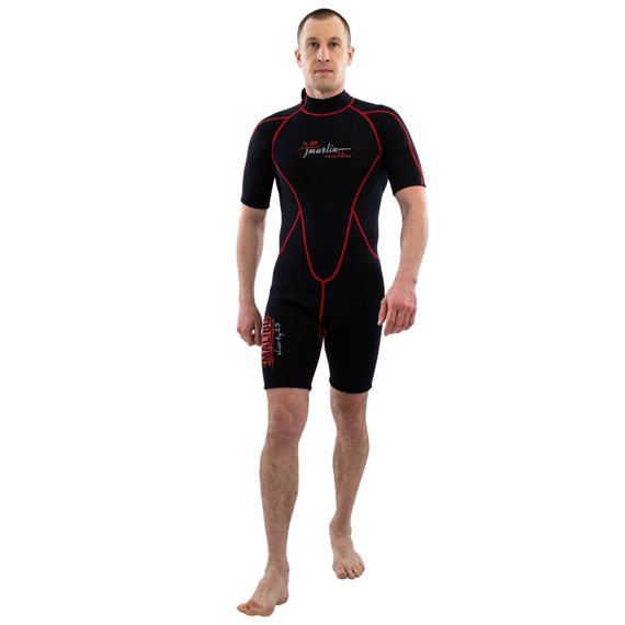Гидрокостюм Marlin Malibu Shorty Man черно-красный 2,5 мм