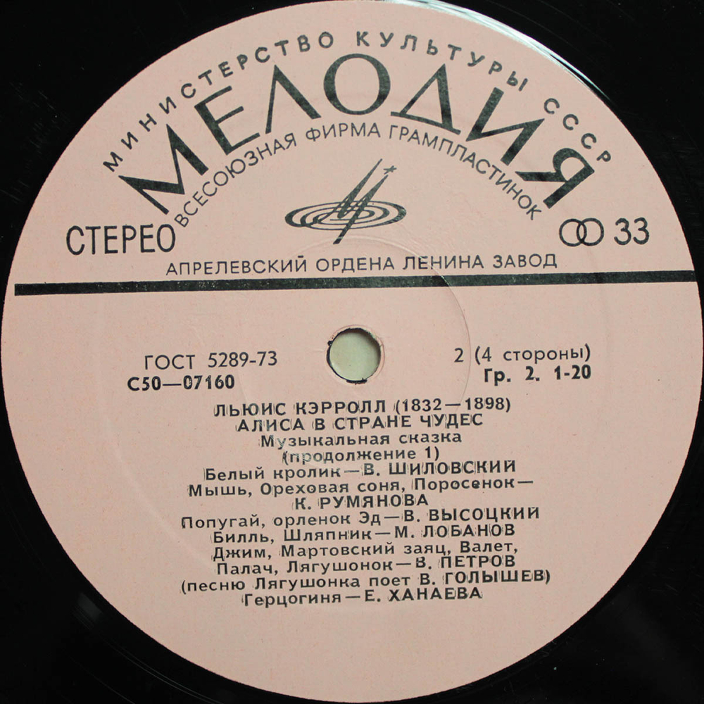 Льюис Кэрролл / Алиса В Стране Чудес (2LP)